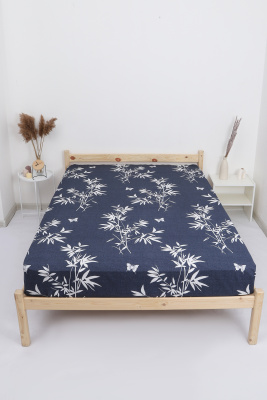 Простыня перкаль Бамбук темно-синий