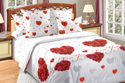 КПБ Вечная любовь 1, Перкаль красный